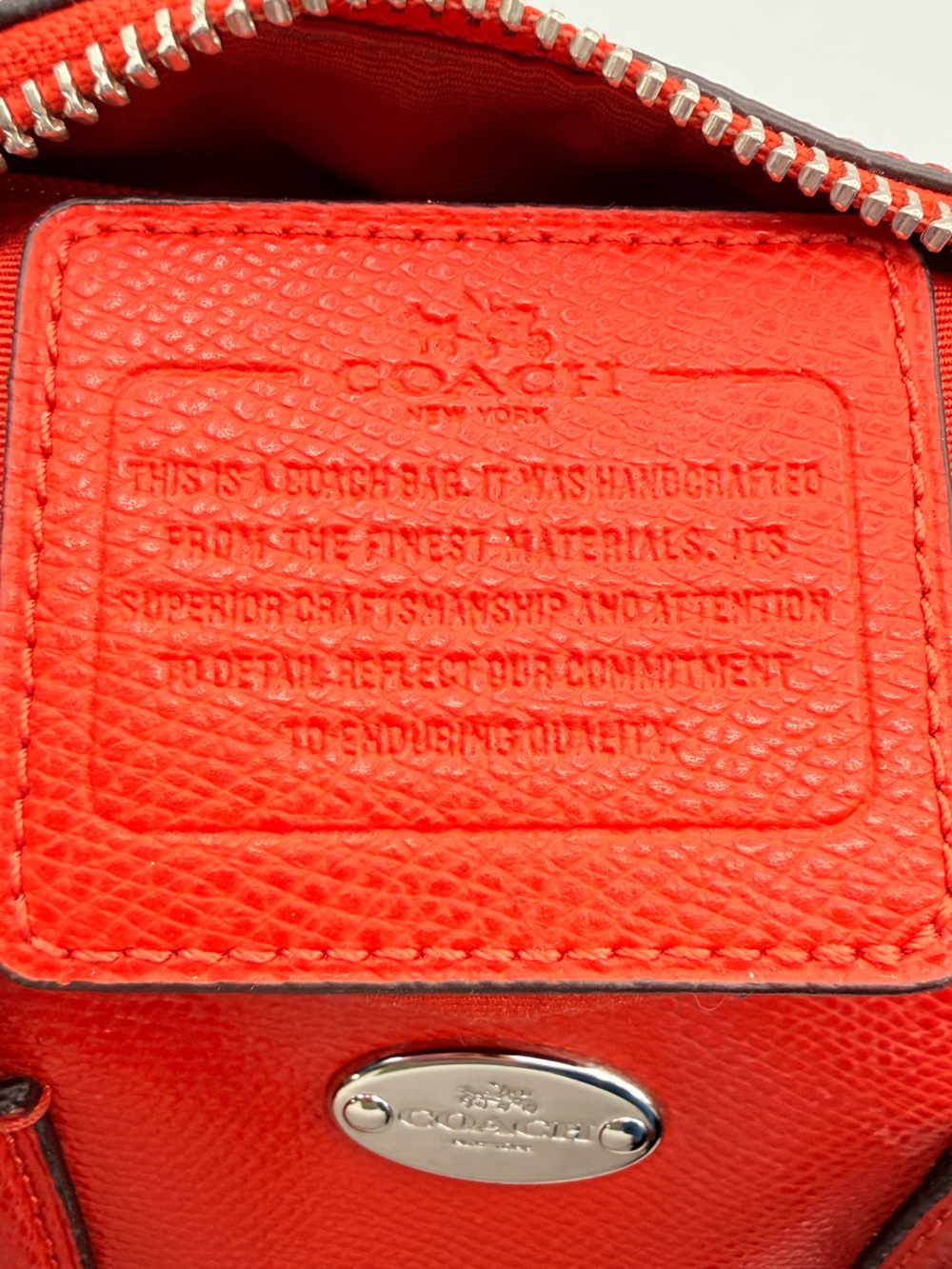 COACH Mini Bennett Satchel Coral Crossgrain Leather Bag Crossbody Purse - Picture 5 of 10